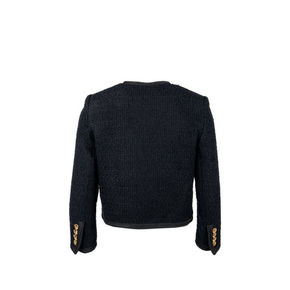 Celine Size 34 Chasseur Jacket Tweed Black