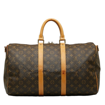 Louis Vuitton Monogram Keepall Bandouliere 45 Boston Bag M41418 Brown