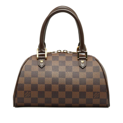 Louis Vuitton Damiere Rivera Mini Handbags Mini Boston Bag N41436 Brown PVC Leather Ladies Louis Vuitton