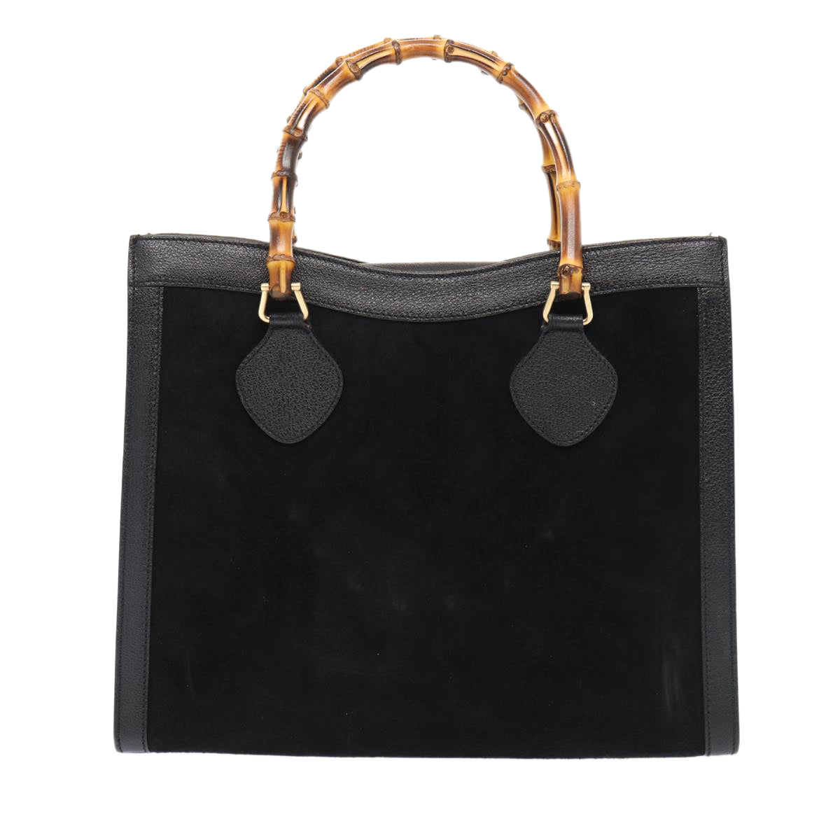 Gucci Bamboo Black Suede Handbag