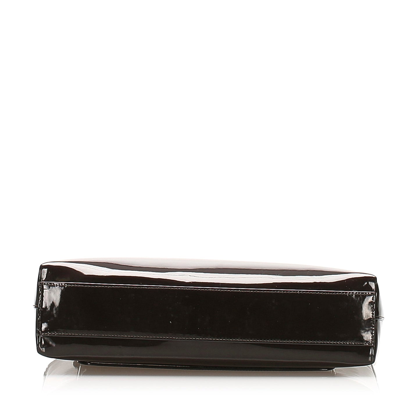 CC Chain Patent Leather Shoulder Bag Brown