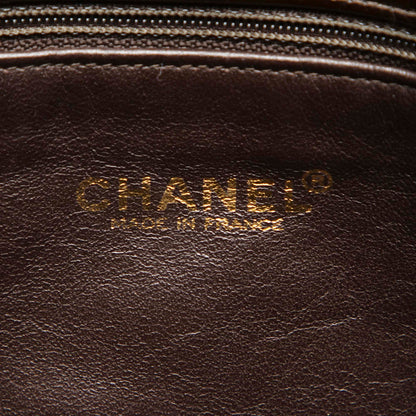 CC Chain Patent Leather Shoulder Bag Brown