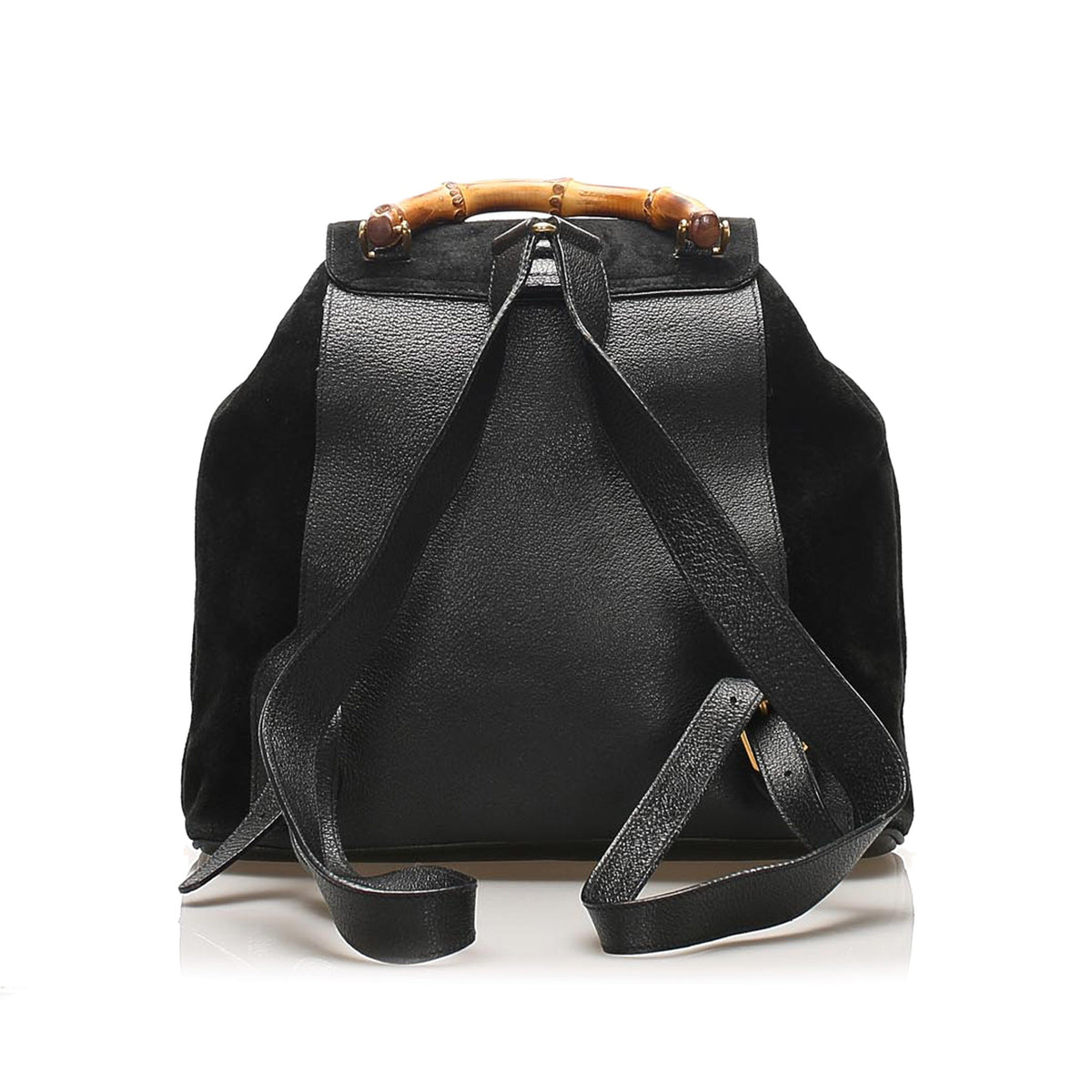 Gucci Bamboo Suede Drawstring Backpack Black