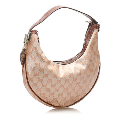 Gucci GG Crystal Hobo Bag Brown