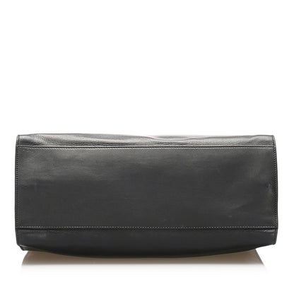 Gucci Gucci Medium Bamboo Nymphaea Leather Satchel Black