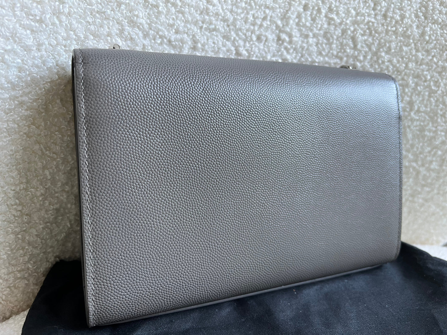 Yves Saint Laurent (YSL) Grey Small Kate with Silver Hardware