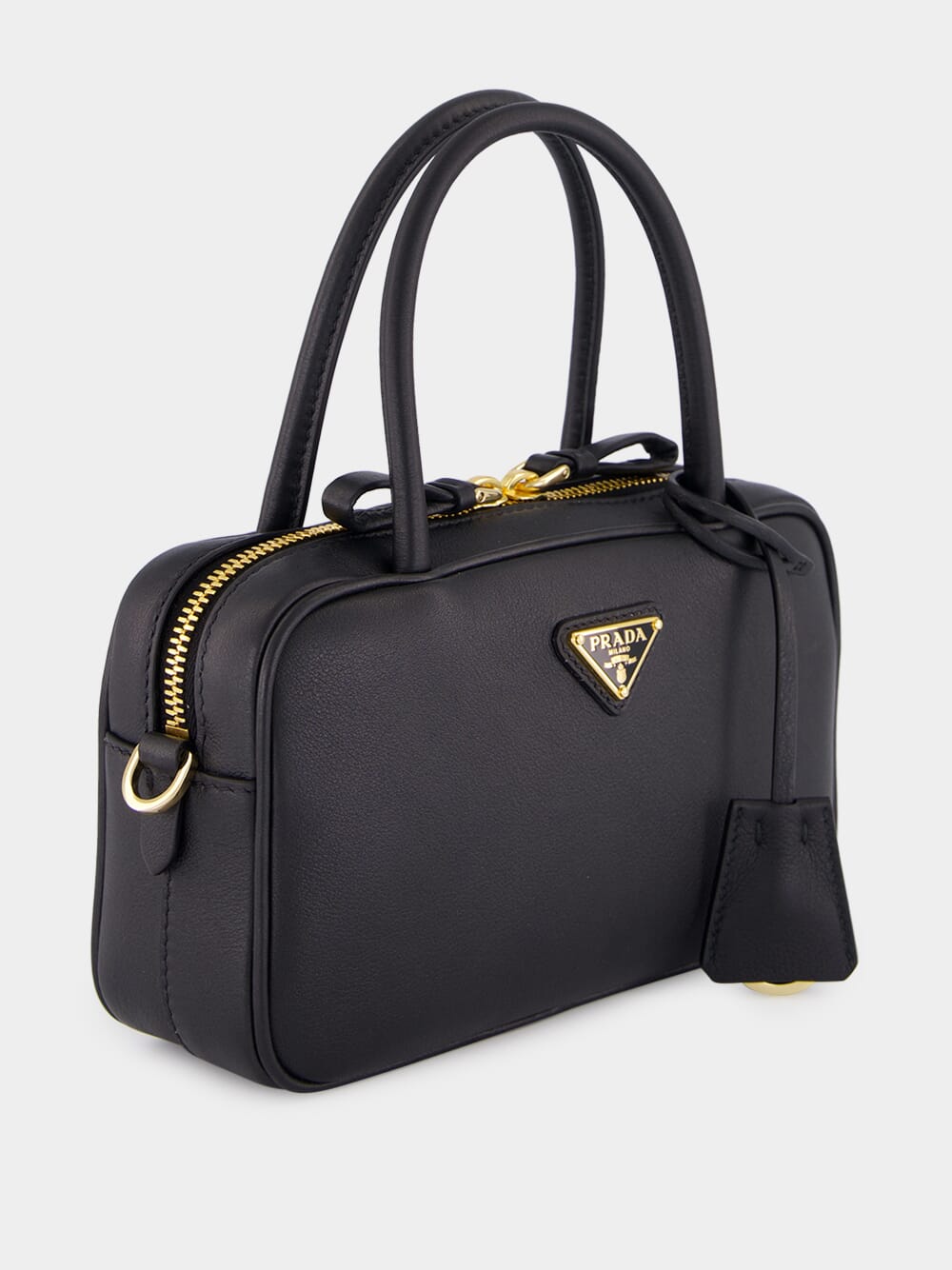 Black Soft Grain Leather Handbag