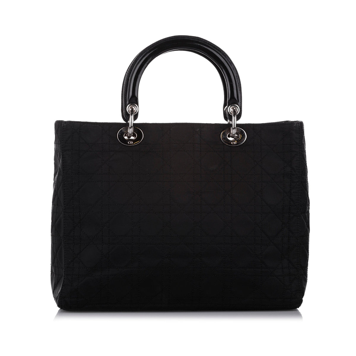 Cannage Lady Dior Nylon Handbag Black