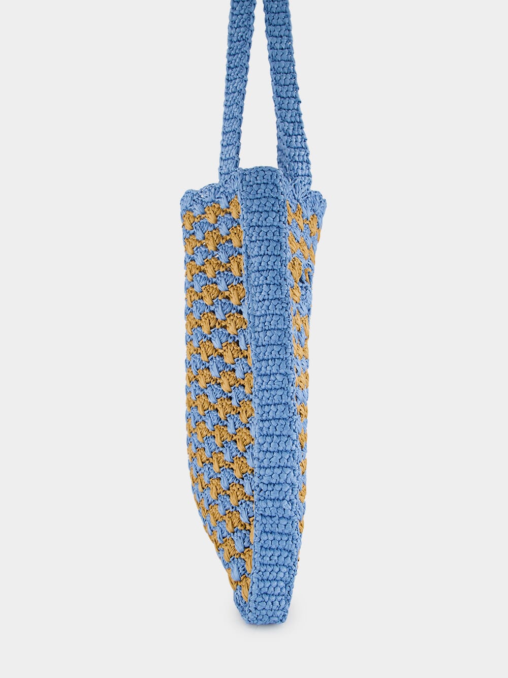 Celeste and Caramel Crochet Tote Bag