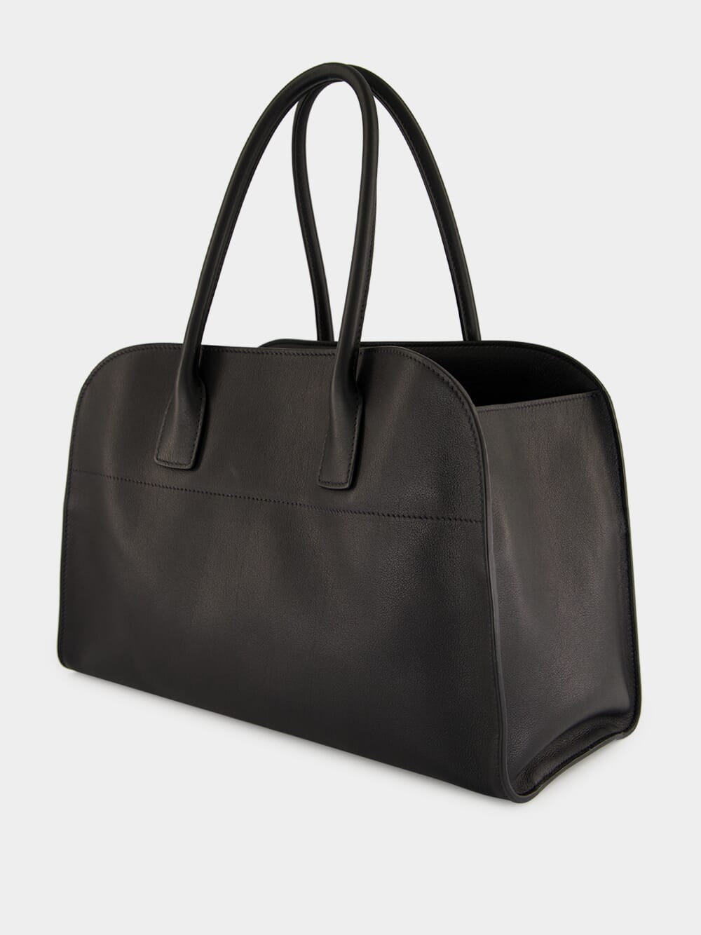 Large Black Leather Tote Bag