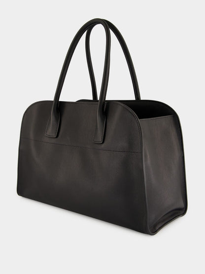 Large Black Leather Tote Bag