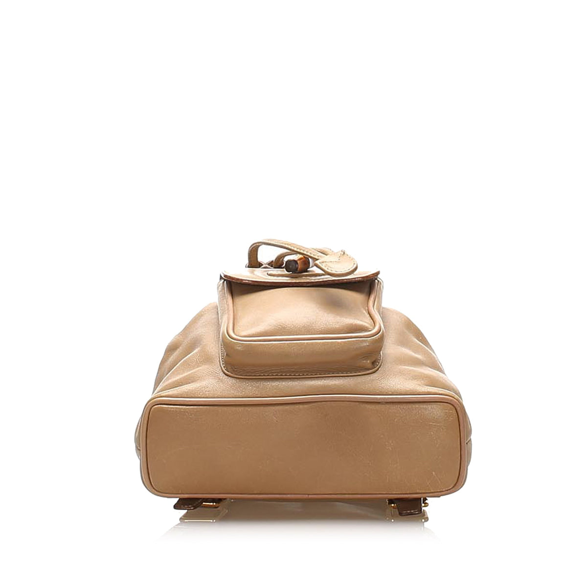 Gucci Bamboo Drawstring Leather Backpack Brown