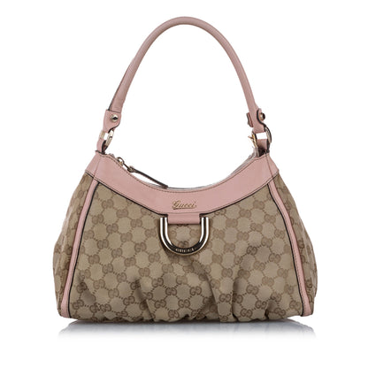 Gucci GG Canvas Abbey D-Ring Shoulder Bag Brown