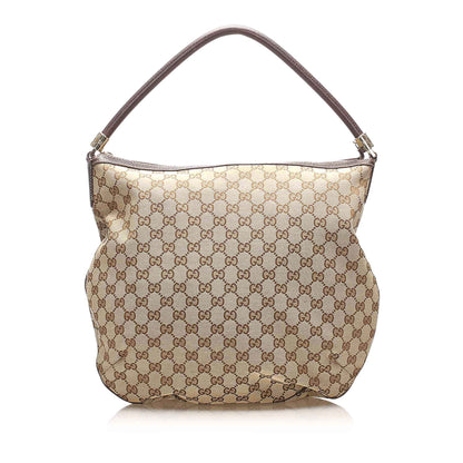 Gucci GG Canvas Hobo Bag Brown