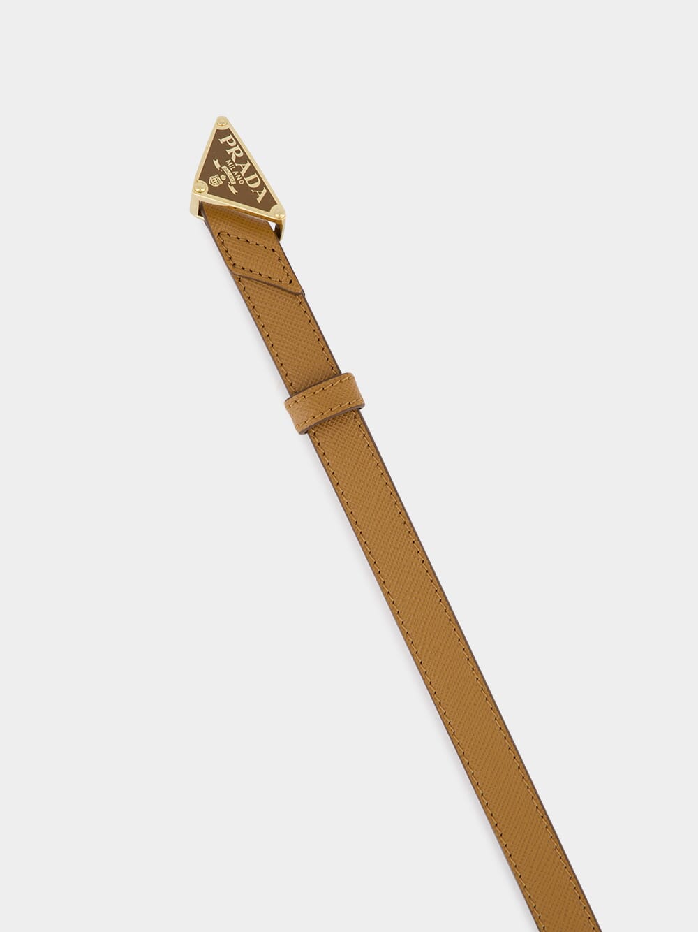 Caramel Saffiano Leather Belt