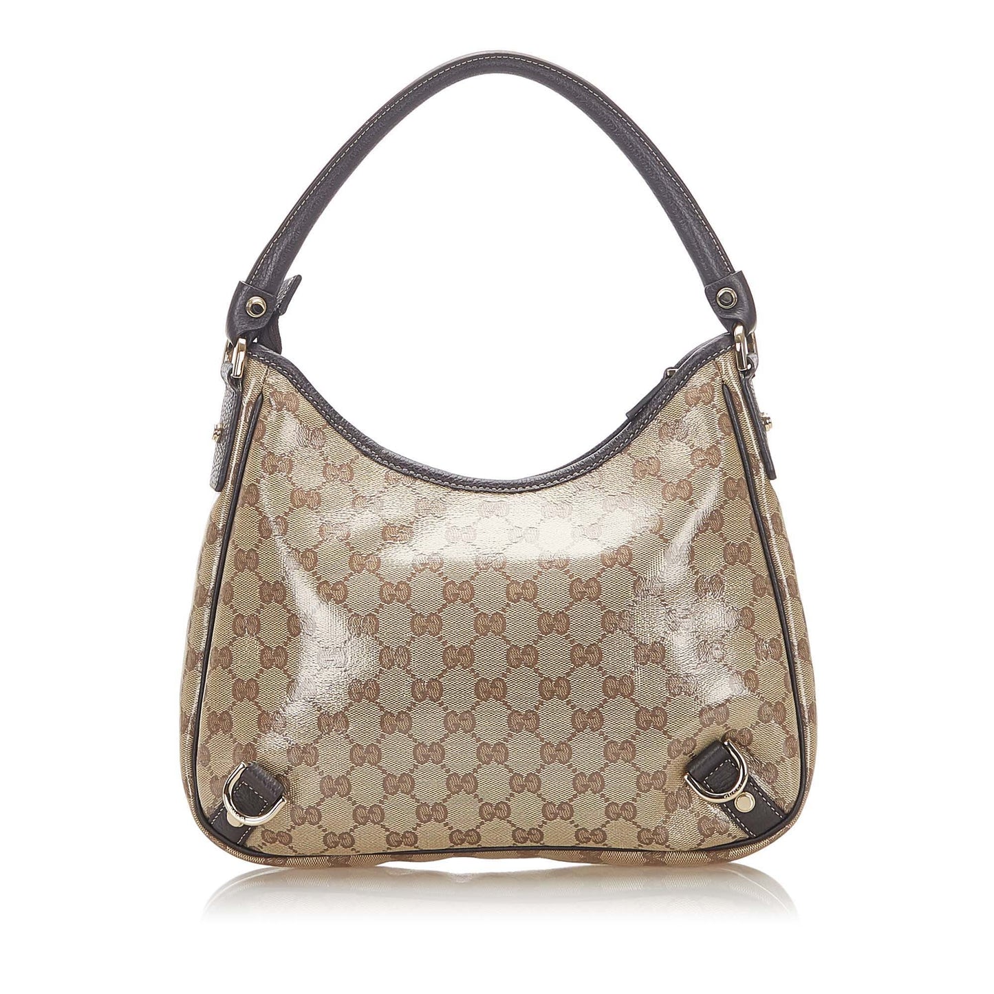 Gucci GG Crystal Abbey D Ring Shoulder Bag Brown