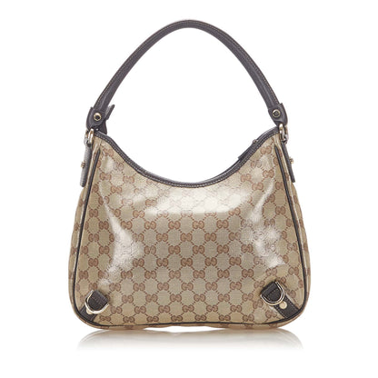 Gucci GG Crystal Abbey D Ring Shoulder Bag Brown