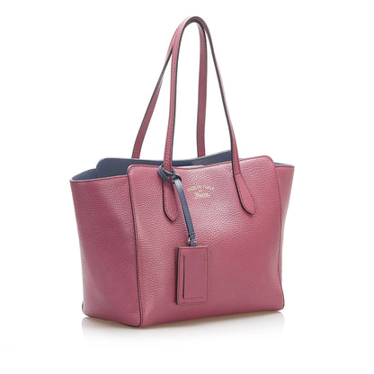 Gucci Gucci Swing Leather Tote Bag Pink