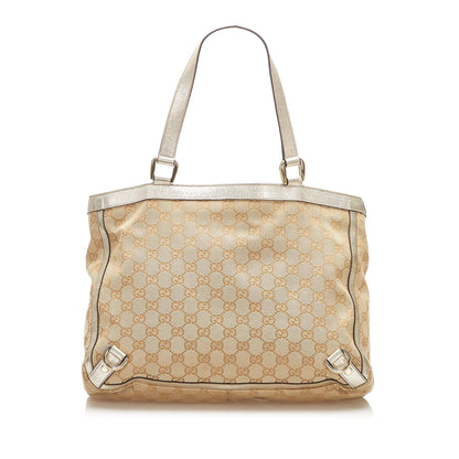 Gucci GG Canvas Abbey D- Ring Tote Bag Brown