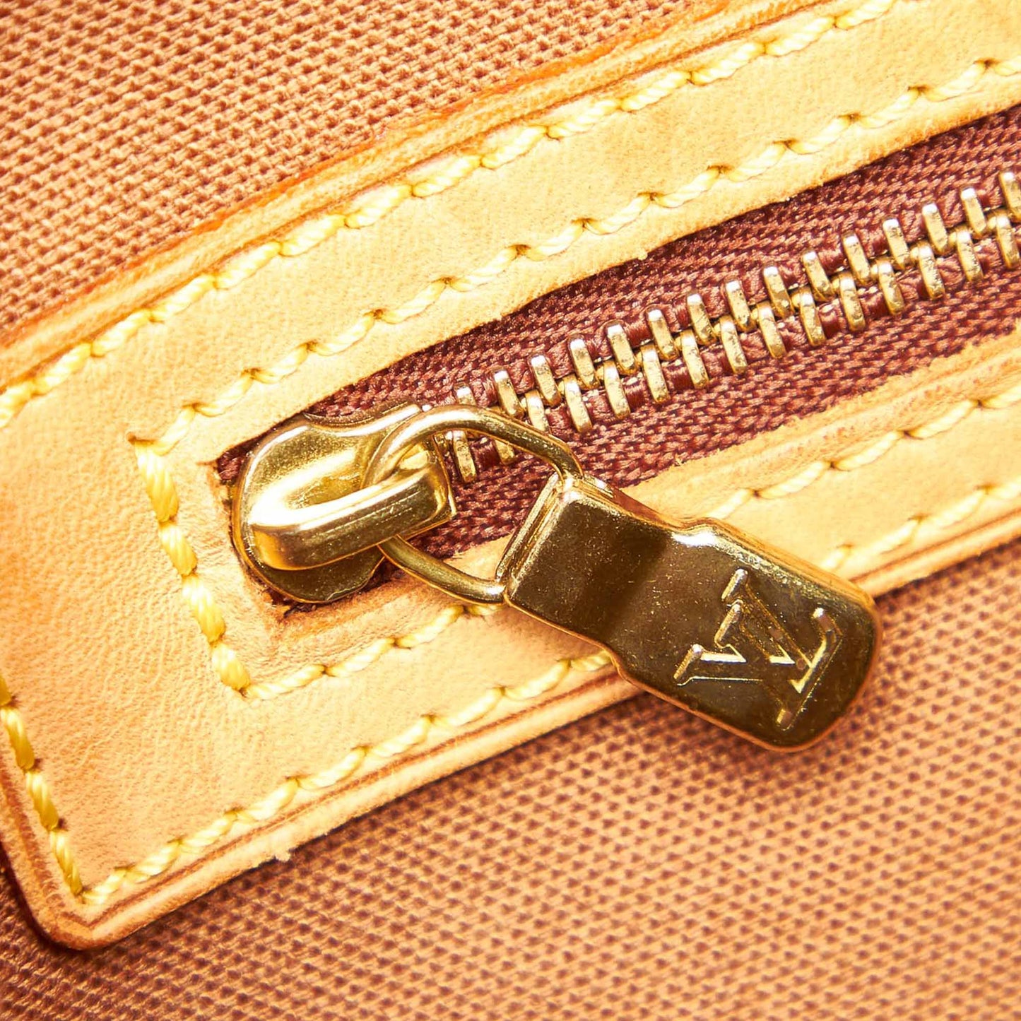 Louis-Vuitton Monogram Cabas Mezzo Brown