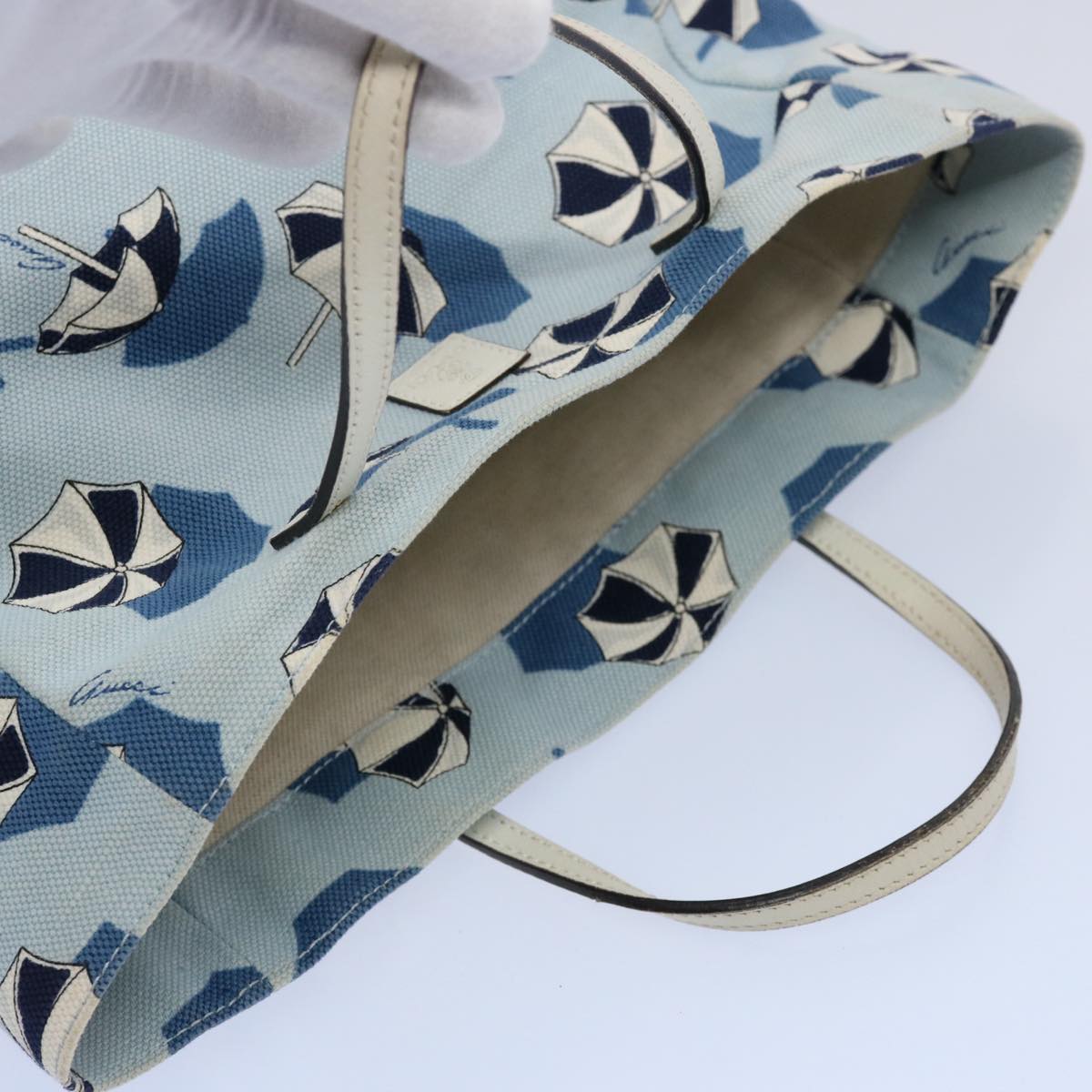 Gucci Blue Canvas Handbag