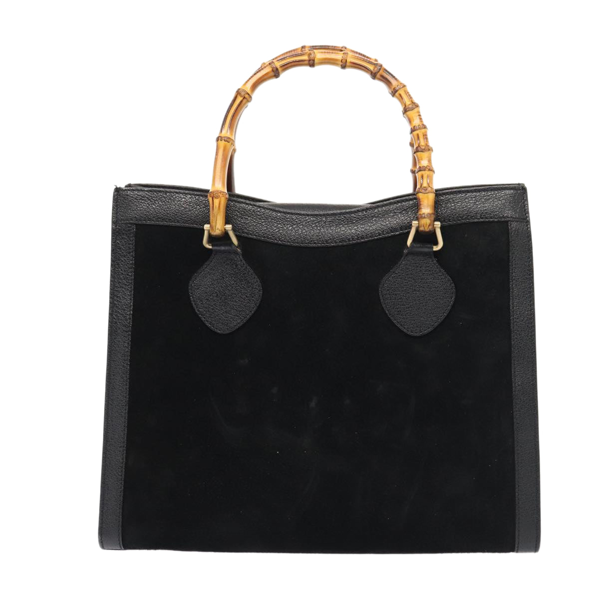 Gucci Bamboo Black Suede Handbag