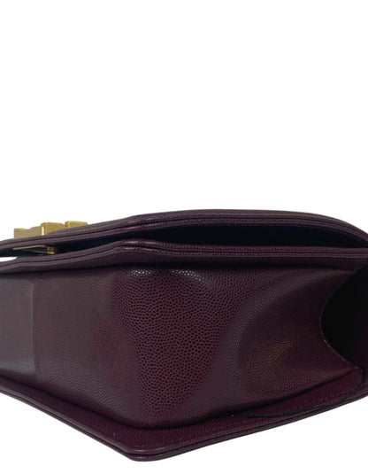 Chanel 2024 Burgundy Caviar Medium Top Handle Boy