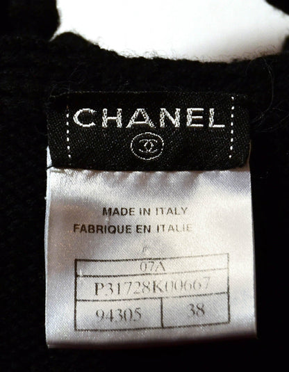 Chanel Black Knit Sleeveless Top w/Chunky Crochet Trim FR38