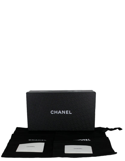 Chanel Black Kid Suede Chain Sandals sz 38.5