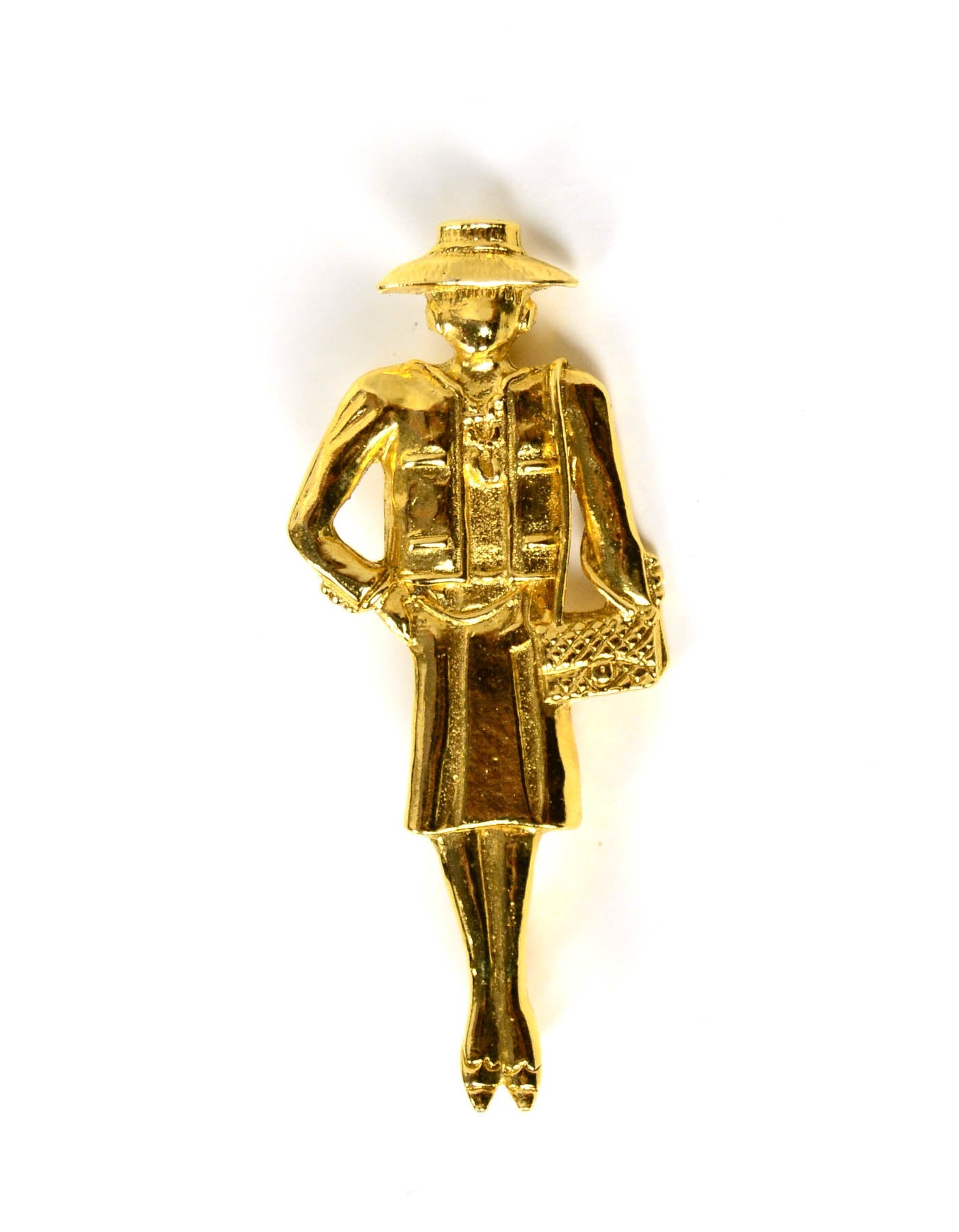 Chanel '90s Gold Plated Vintage Coco Mademoiselle Brooch