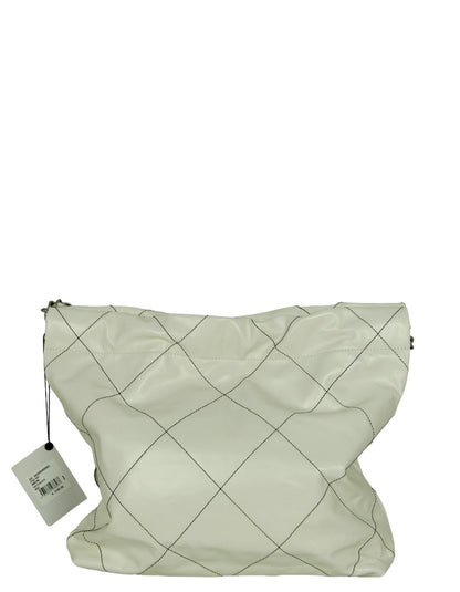 Chanel White Leather Quilted Chanel 22 Tote Bag