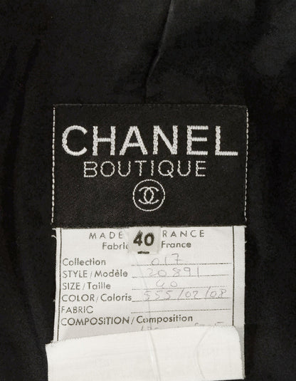 Chanel Pink Silk with Black Velvet Trim Jacket sz 40