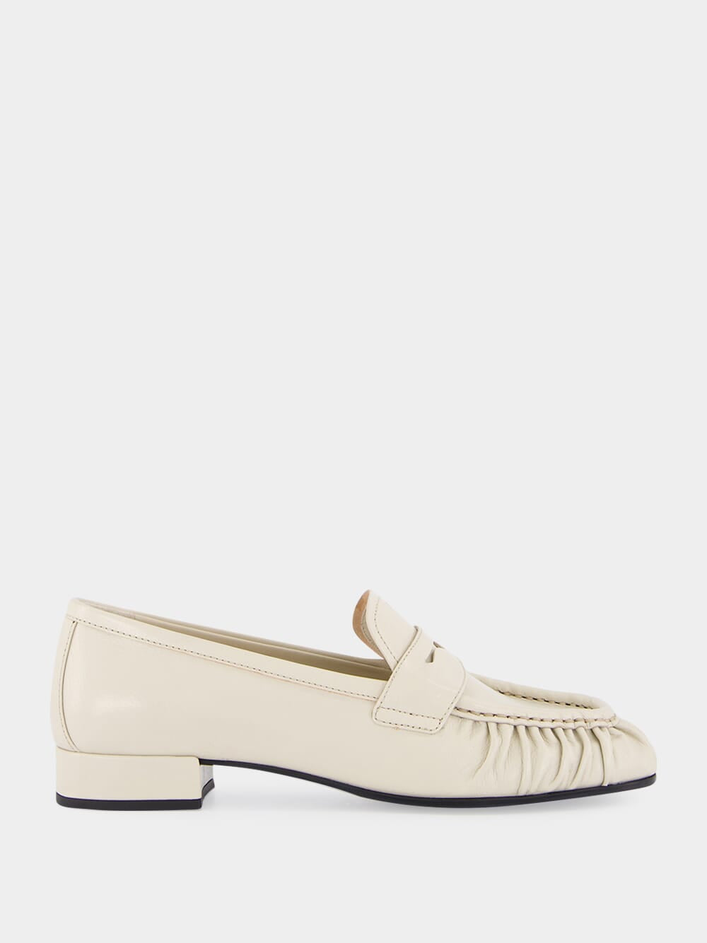 Ivory Leather Loafers