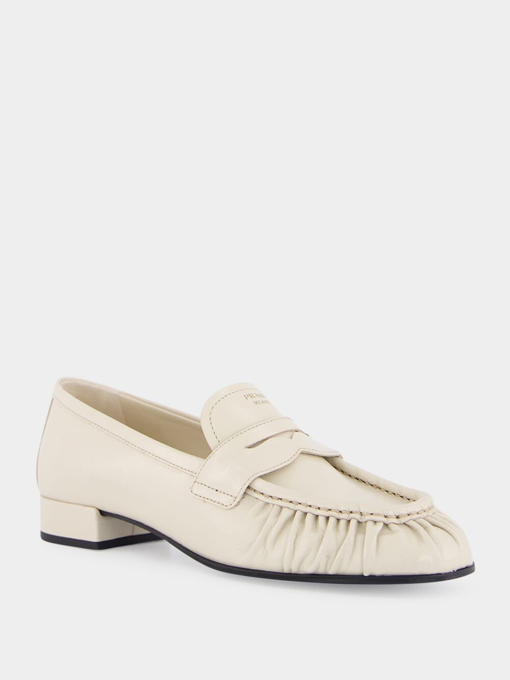 Ivory Leather Loafers