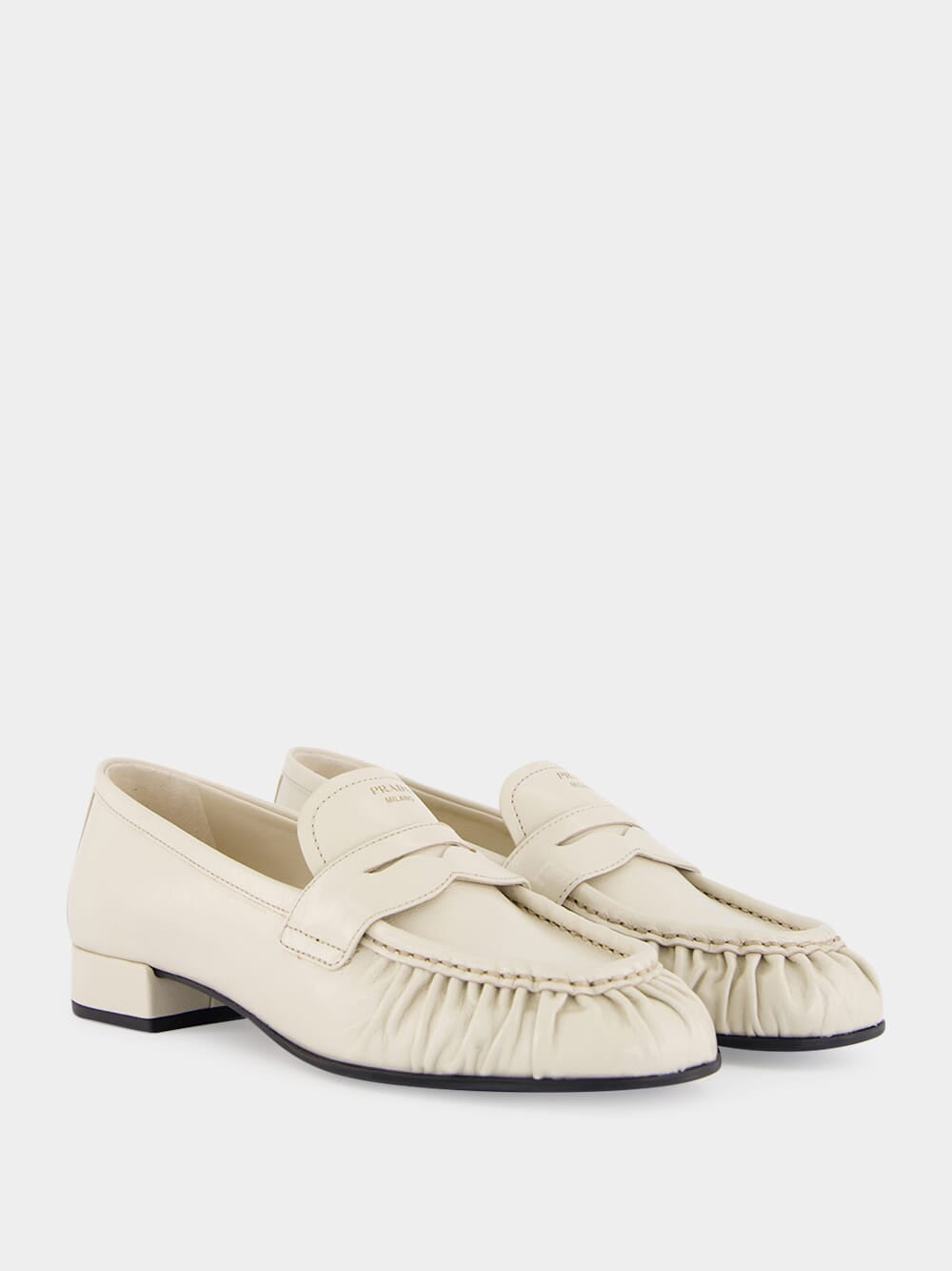 Ivory Leather Loafers