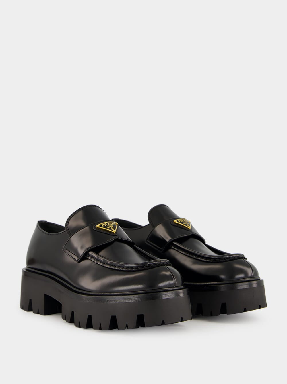 Black Brushed Leather Loafers