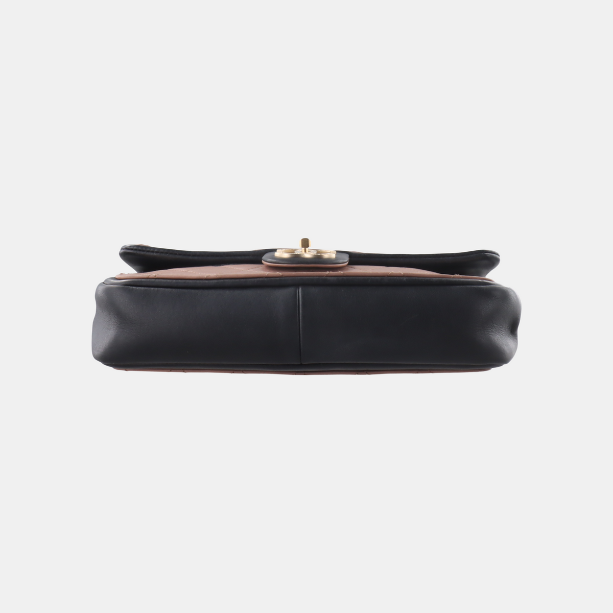 Chanel Classic Flap Bag Calfskin Leather 2014 Medium Nude Pink with Black Trim