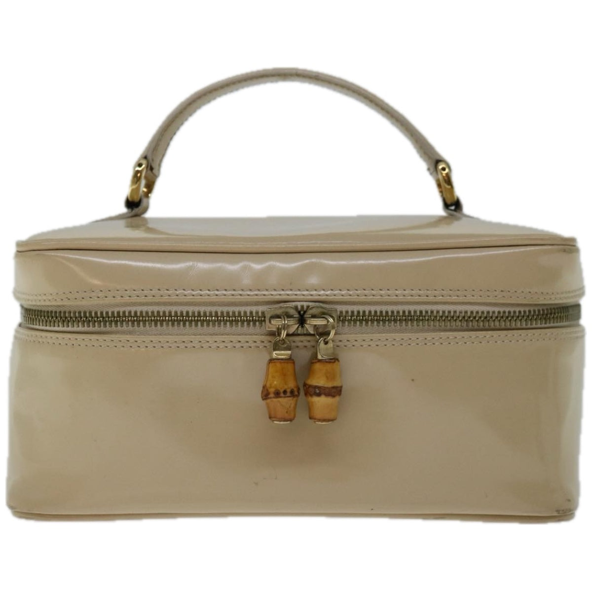 Gucci Vanity Ecru Patent Leather Clutch Bag ()