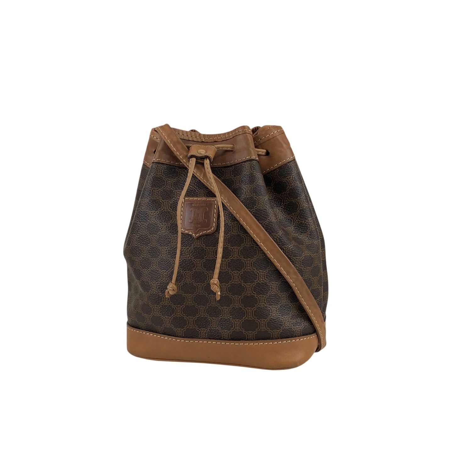 CELINE  Drawstring Shoulder bag Brown Vintage wt5bvk