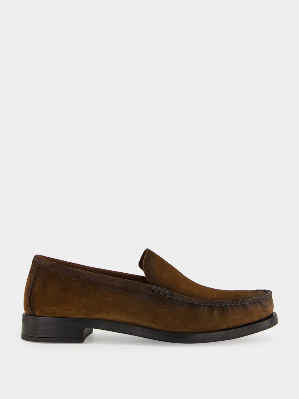 Cocoa Suede Leather Loafers