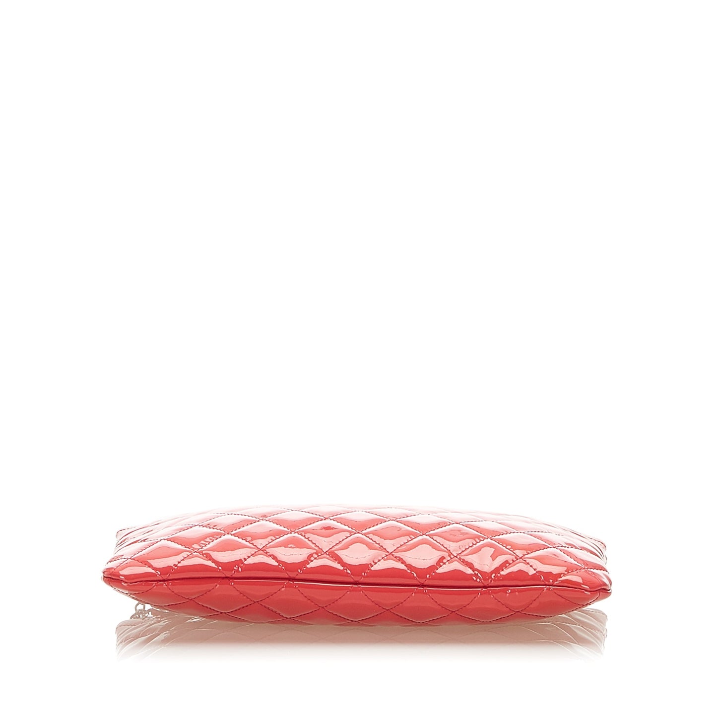 Matelasse CC Patent Leather Clutch Bag Red