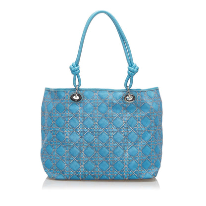 Cannage Canvas Tote Bag Blue