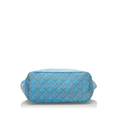 Cannage Canvas Tote Bag Blue