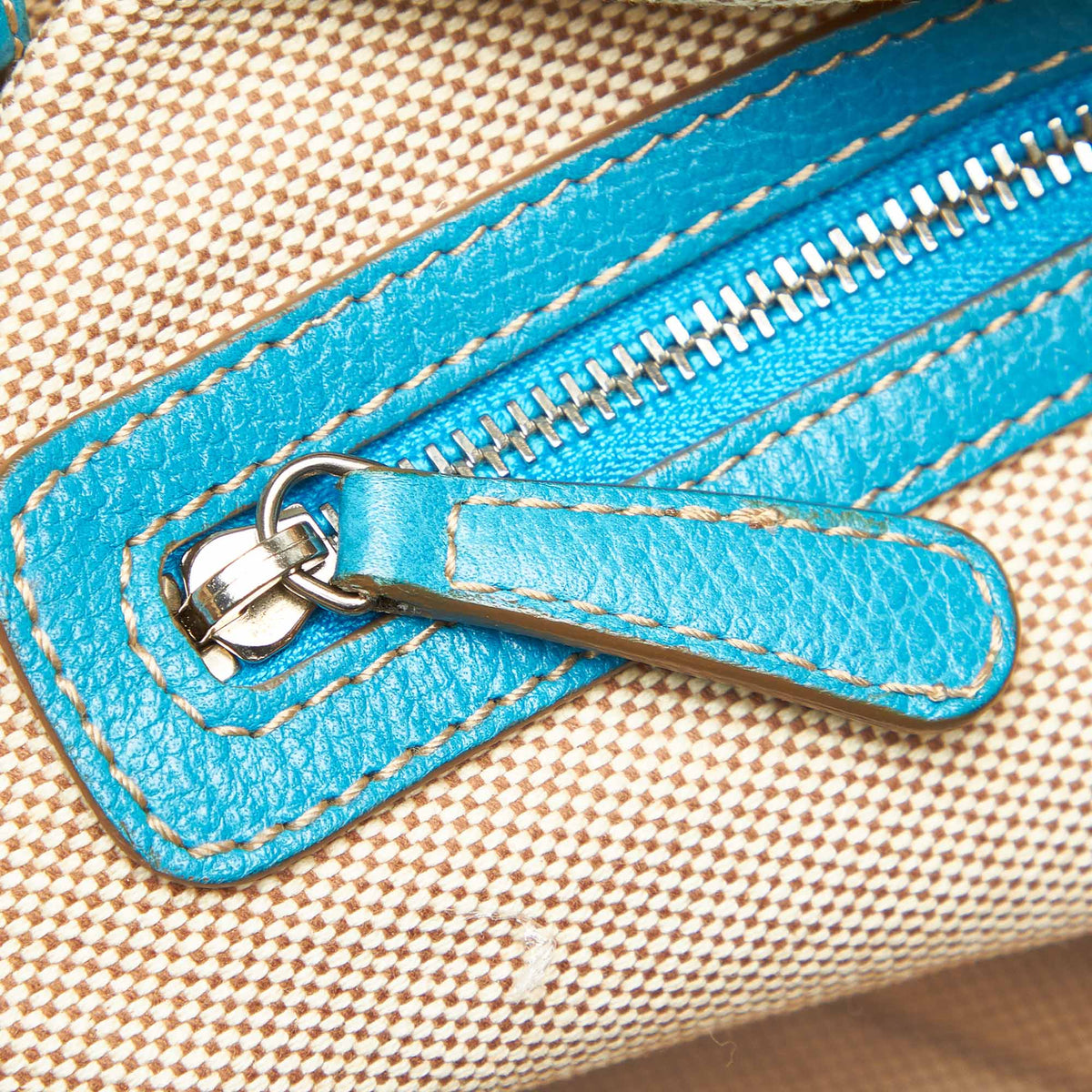 Cannage Canvas Tote Bag Blue