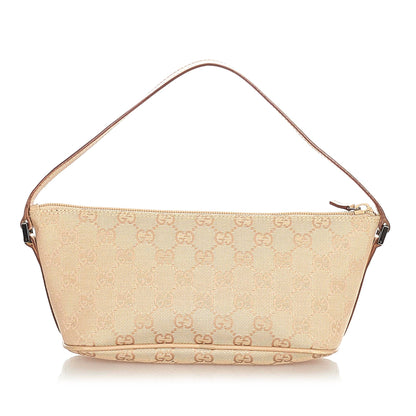 Gucci Gucci GG Canvas Boat Baguette Brown