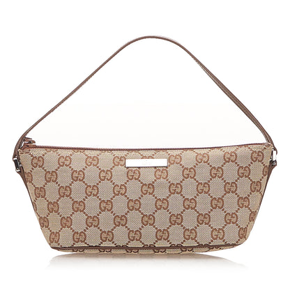 Gucci GG Canvas Boat Baguette Brown