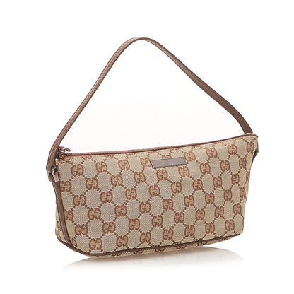 Gucci GG Canvas Boat Baguette Brown