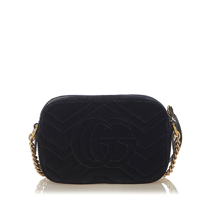 Gucci GG Marmont Velvet Crossbody Bag Black