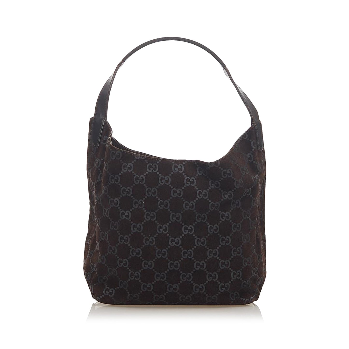 Gucci GG Suede Shoulder Bag Brown