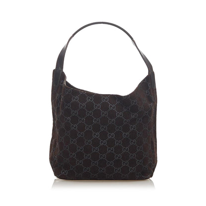 Gucci GG Suede Shoulder Bag Brown